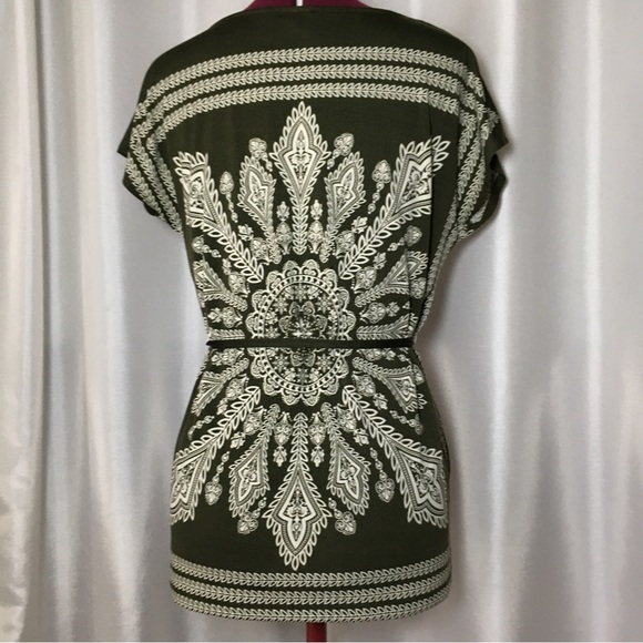 Truly Dear Ivory & Olive Green / Brown Blouse - Picture 2 of 8